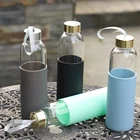 Glass Bottle Wholesale Eco Friendly Custom Single Wall Borosilicate Glass Water Bottle With Bamboo Lid