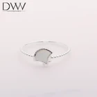Mother Of Pearl White Stone Ring Custom Logo Mother Of Pearl Stone Ring White Silver Plating Engagement Ring