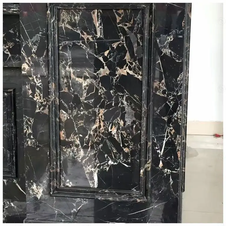 China Black Marble Slab With Golden Athens Marbles Black Marble Floor