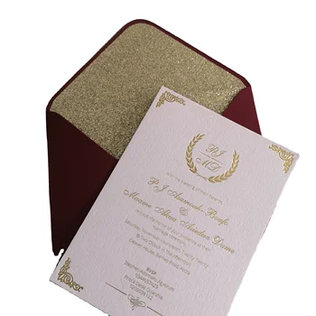 Gold foil bronzing Save the Date Card Wedding Invitation