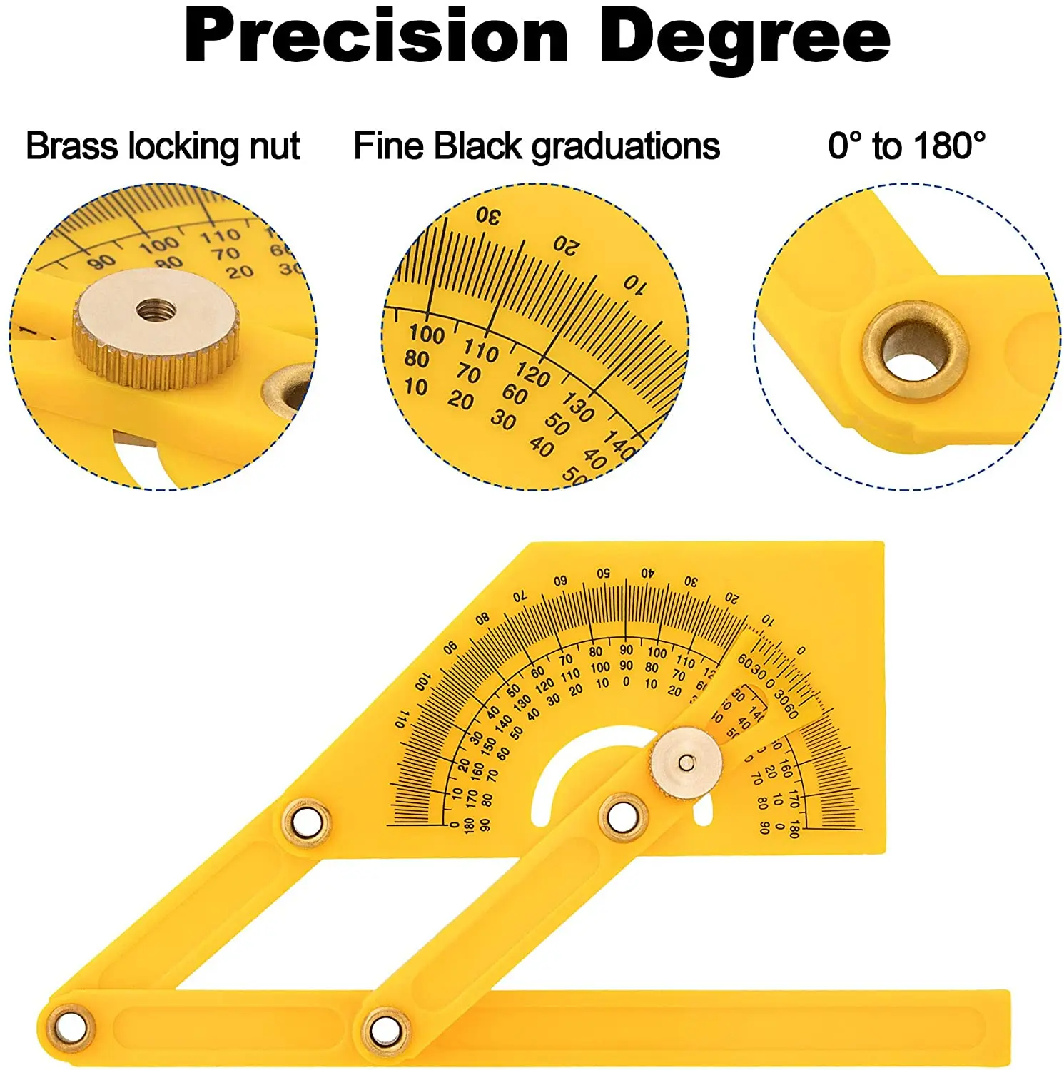 Protractor And Angle Finder Woodworking Measurement Tool 0 To 180