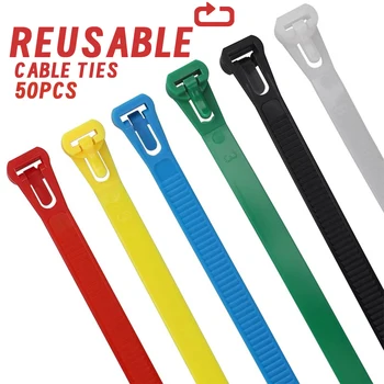 reusable w4.8mm  200 100mm black nylon 66 zip tie wrap plastic wire straps cable ties