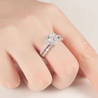 925 Sterling Silver Silver Heart Shape 925 Sterling Silver Rings Wedding Rings With Zircon