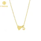 Jewelry Heart Dainty Jewelry Women Fashion Initial Letter Tiny Heart Gold Plated Pendant Alphabet Necklace