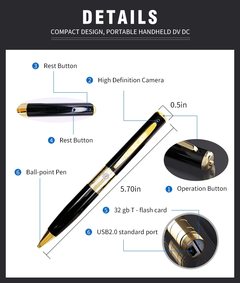 新型数码智能迷你相机便携式支持tf卡笔式相机