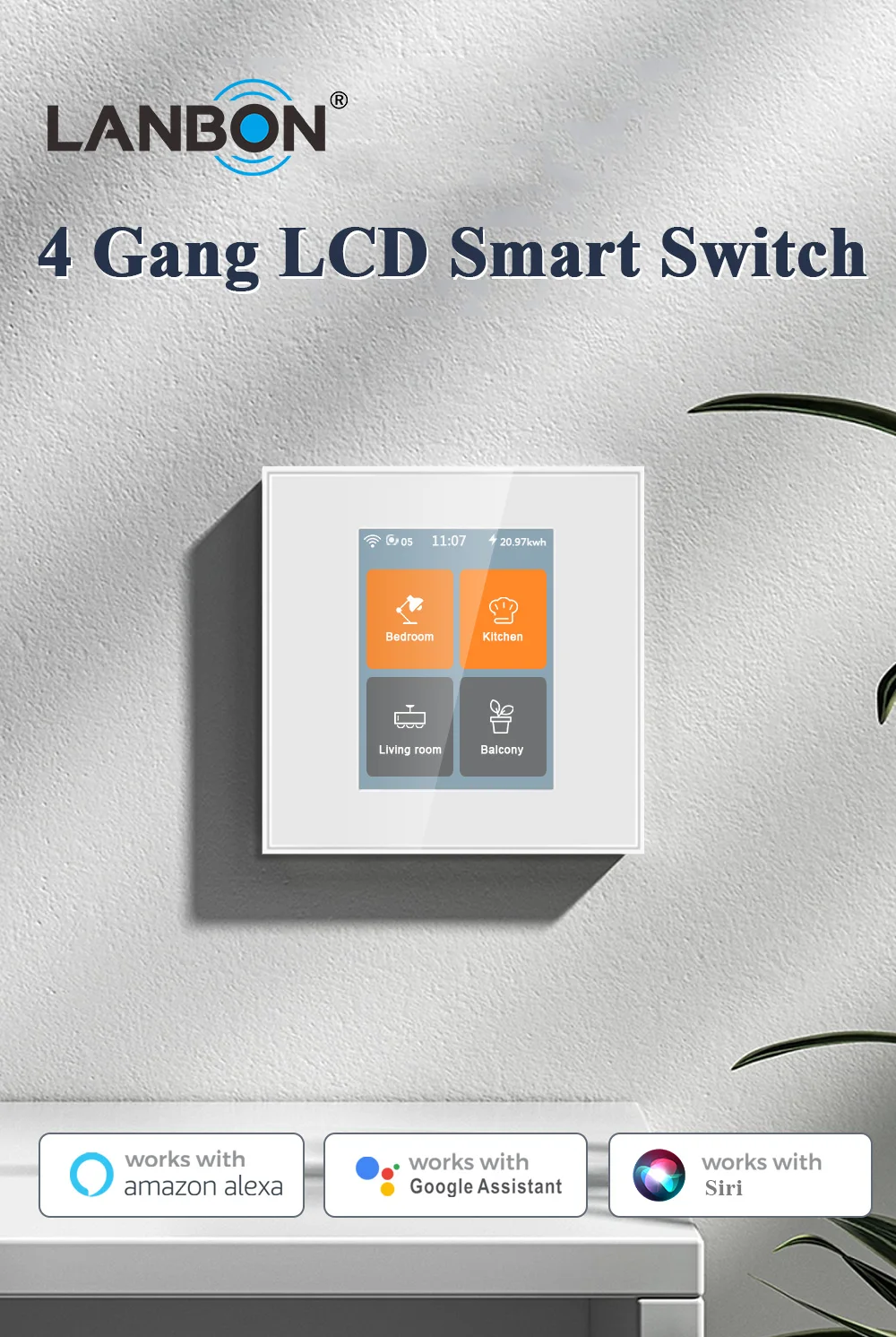 Lanbon Smart Switch Home Automation Lcd Wifi Switch Smart Home