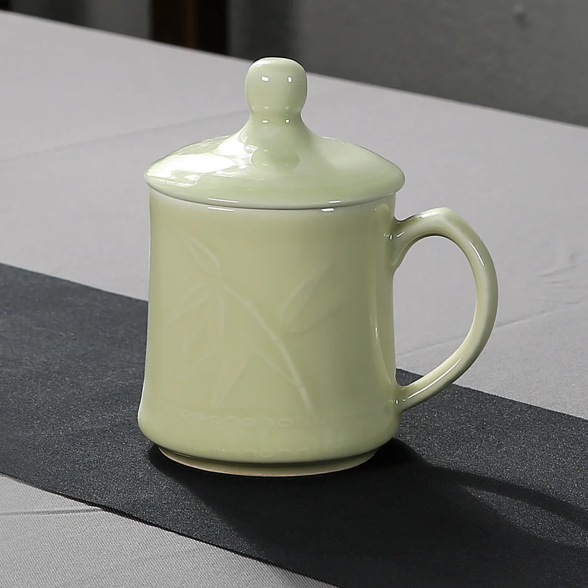product longquan celadon traditional teacup with handle water customized drinking tea cup for hotel office home use-12