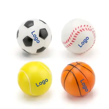 MI Custom Logo Baseball Soccer Heart-shaped Tennis Pu Foam Anti Stress Train Stress Ball Squishy Toys Anti Stress Balls For Kids