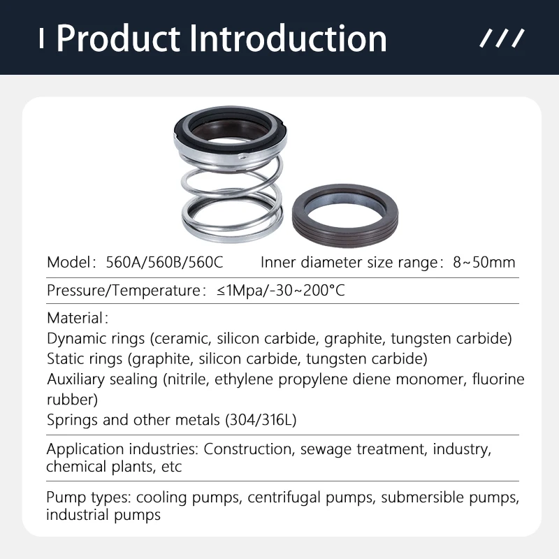 Seal for Centrifugal Pump, 560A, 304, 316, Stainless - detail 10