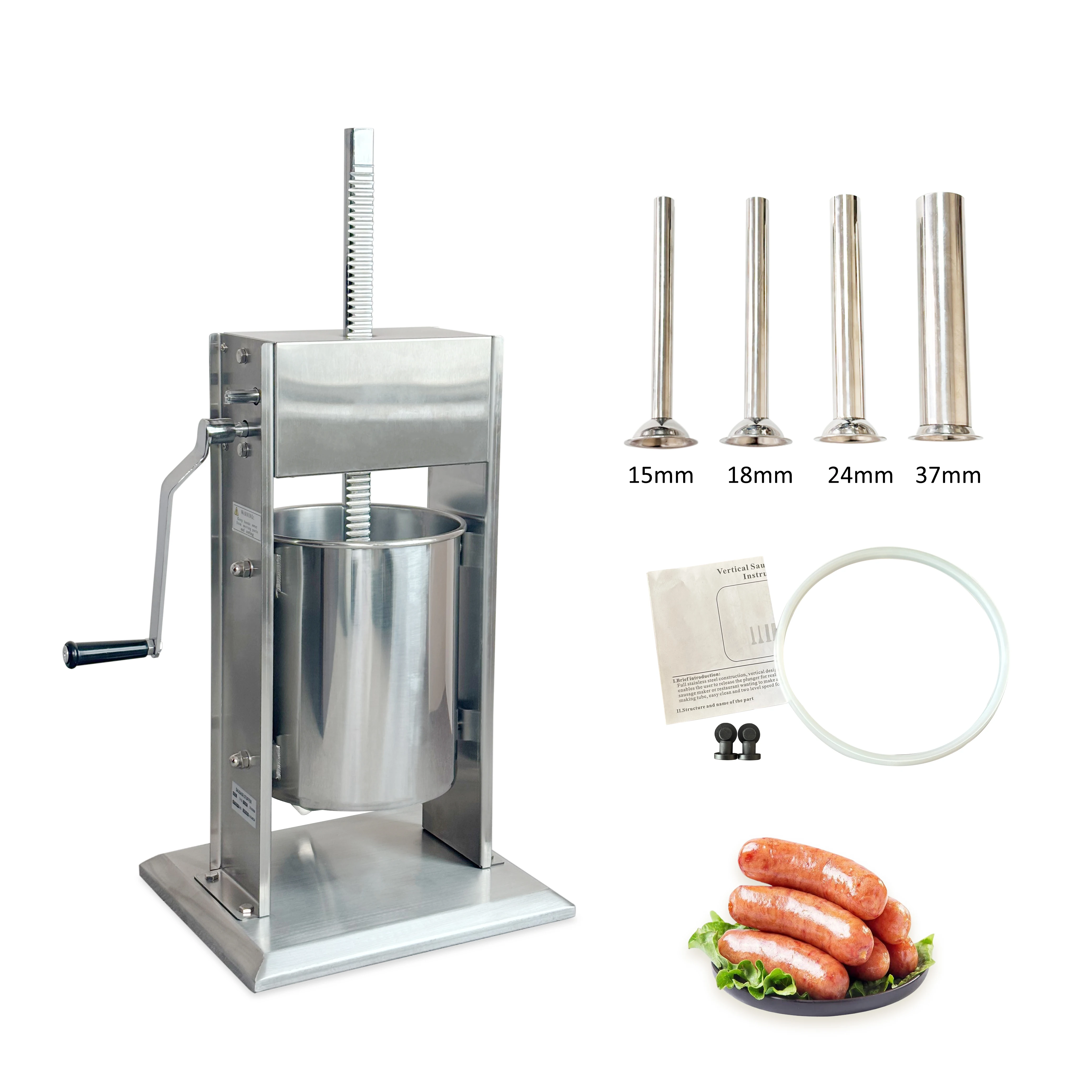 product 10l manual stainless steel vacuum sausage filling machine new factory direct sale for home restaurant use sausage stuffer-10
