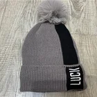 Winter Custom Logo Beanie Pom Poms Winter Hat For Women Girl 's Hat Knitted Beanies