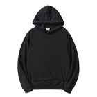 Black Plain Black Hoodie With Cargo Pockets For Men