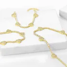 Jewelry Set 18k Gold Plated Jewelry Set Tennis Heart Choker And Bracelet