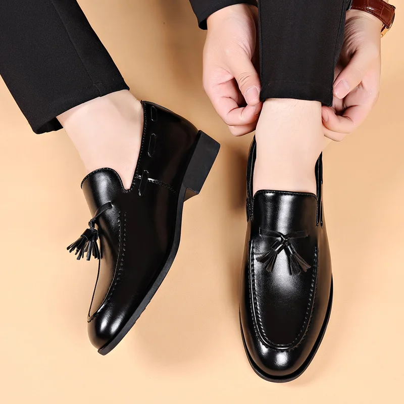 2024 Summer New Leather Shoes Men Large Size Business Formal Casual Shoes Wedding Lace-up Men's Shoes