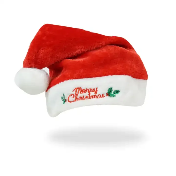 New Year Hat Soft Plush Thick Red  White Santa Claus Caps Christmas decorations  hat For Adults Children Xmas Hat