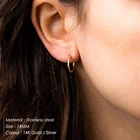 Hoop 40mm Stainless Steel Fashion Endless Jewelry Gold Tone Sliver Tone Polished Round Hoop Earrings For Girls