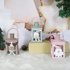 Color Lantern Color Customized Metal Christmas Santa Design Glass Candle Lantern