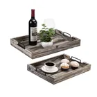 Wooden Tray Wooden Nesting Tray With Black Gold Handle Wood Square Tray