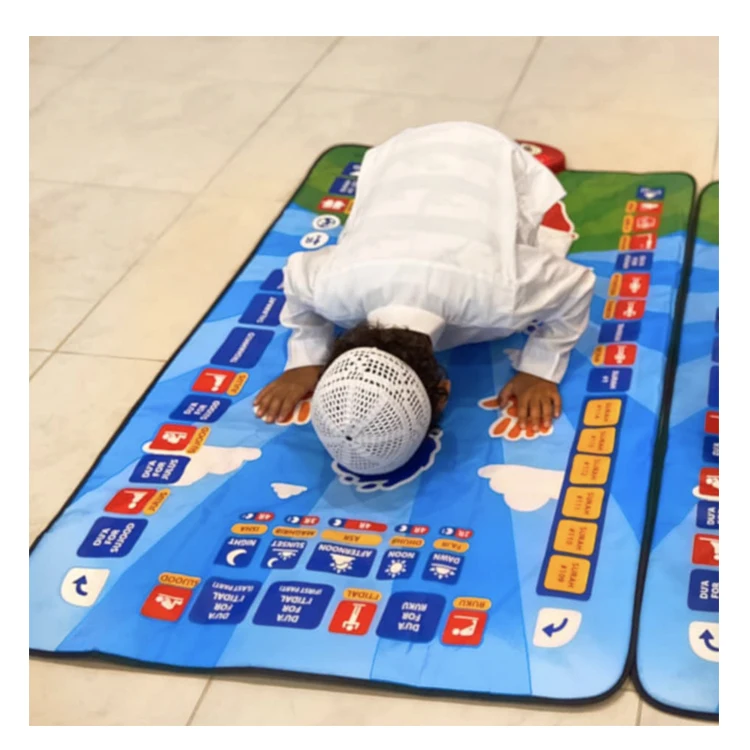 Salah Mat Muslim Prayer Mat Interactive Rug For Children Learn 7 Languages 