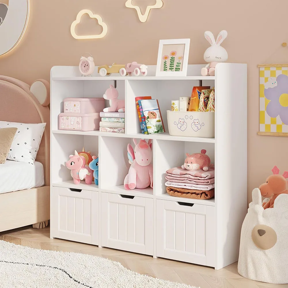 product contemporary 3 movable drawers and 6 open modern kids cabinet for the kids room-3