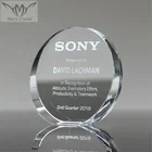Corporate For Trophy Custom Engraved Crystal Round Award Trophy For Corporate Paperweight