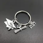 Item 2021 Promotional Gift Keyring Graduation Ceremony Degree Certificate Souvenir Degree Cap Badge Keychain Class Item
