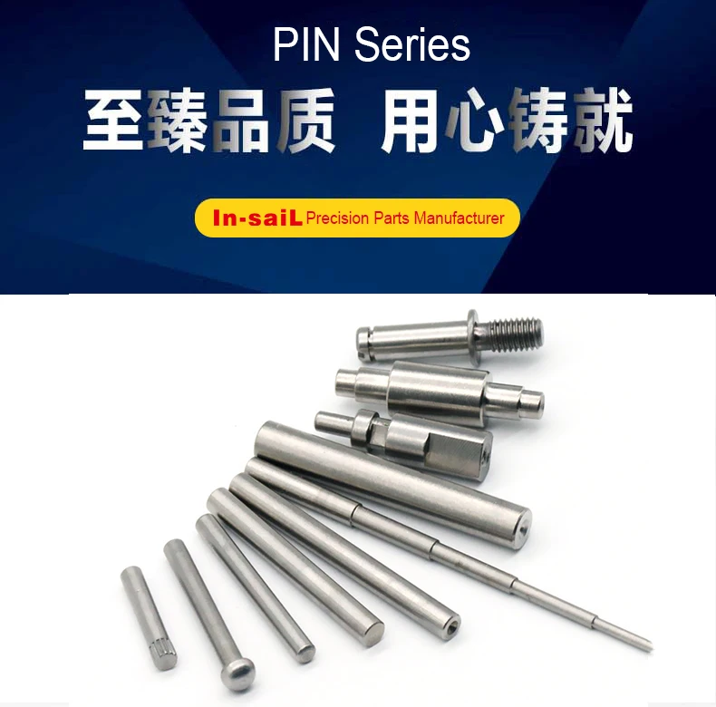 Customized Stainless Steel Straight Pins Cylindrical Knurled Threaded