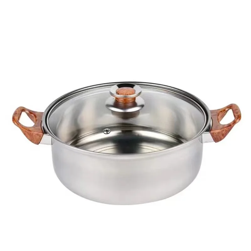 Fast Shipment Hot Selling Stainless Steel Pot Set Cookware set with Glass lid Single Bottom Pot Set With Kettle Cook Dinnerware