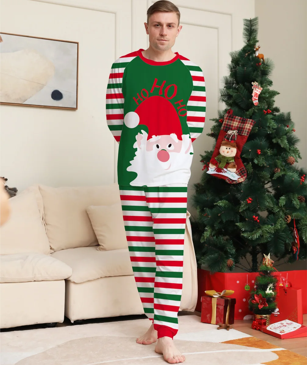 Wholesale Christmas Clothes Children'S Set Parent-Child Printed Stripe Home Clothing Pajamas Baby Jumpsuits