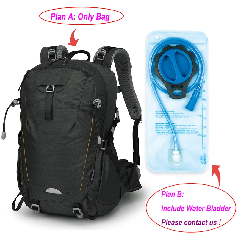 Backpack outdoor hiking,Wholesale Professional Comfortable Durable Mountain Running Day Trips 35L Unisex Hiking Hydration Backpack with Rain Cover,Customized Large Capacity Trekking Travel Camping Sport Cycling Hiking Hydration Backpack with Water Bladder