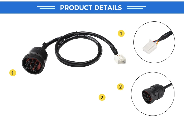 product custom cables j1939 9pin male to 12pin housing plug connector harness-3