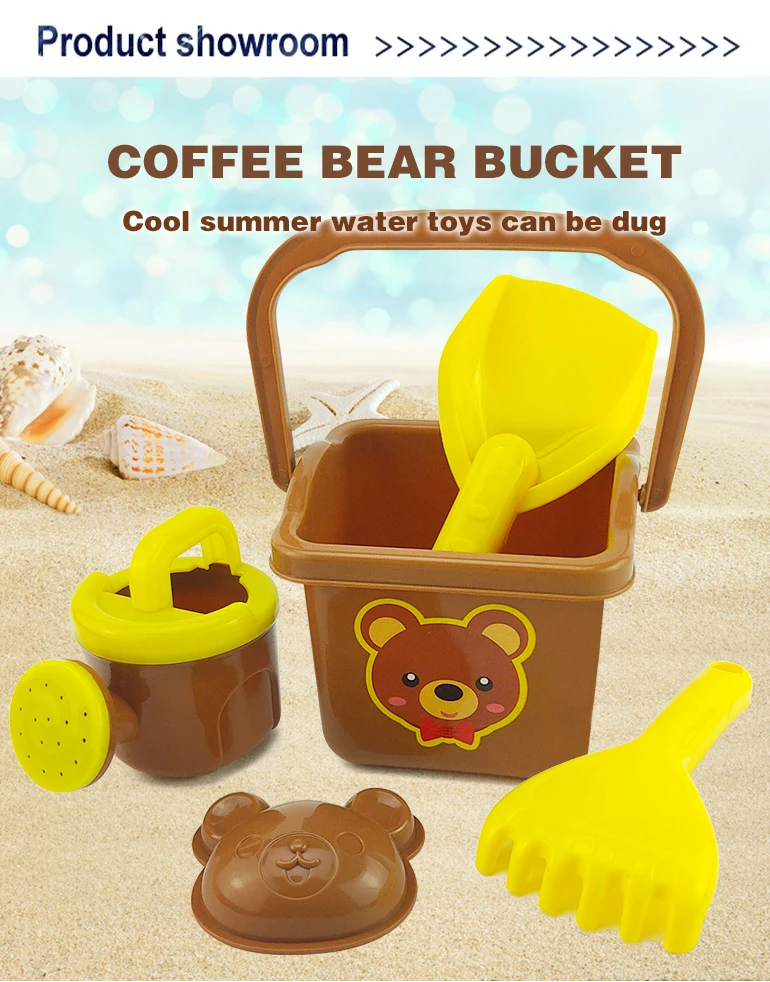 Chengji wholesale beach toy bucket set recyclable outdoor summer sand bucket set kids baby eco friendly beach toys