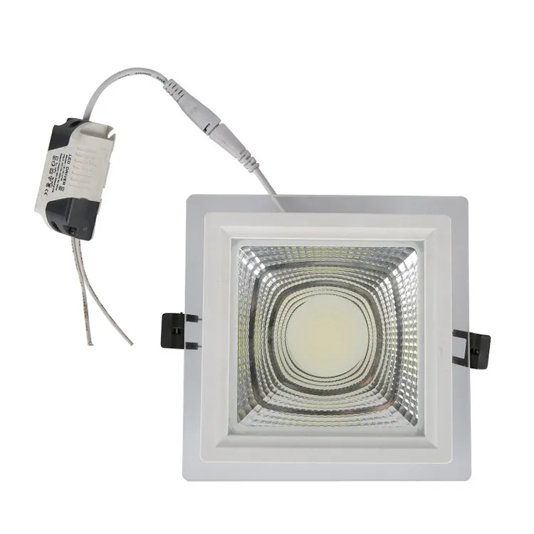 led ultra-thin panel light cob Circular sky light embedded spot light 5w7w12w15w25w30w die-cast aluminum Square downlight