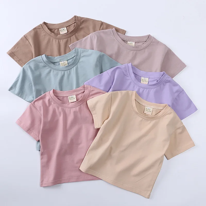 2023 Summer New Boys' Basic Top Short Sleeve Children's T-shirt Cotton Baby Clothes