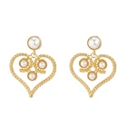 Earrings Dangling High Quality Oversized Earrings Women's Gold Alloy Big Heart Dangling Earrings