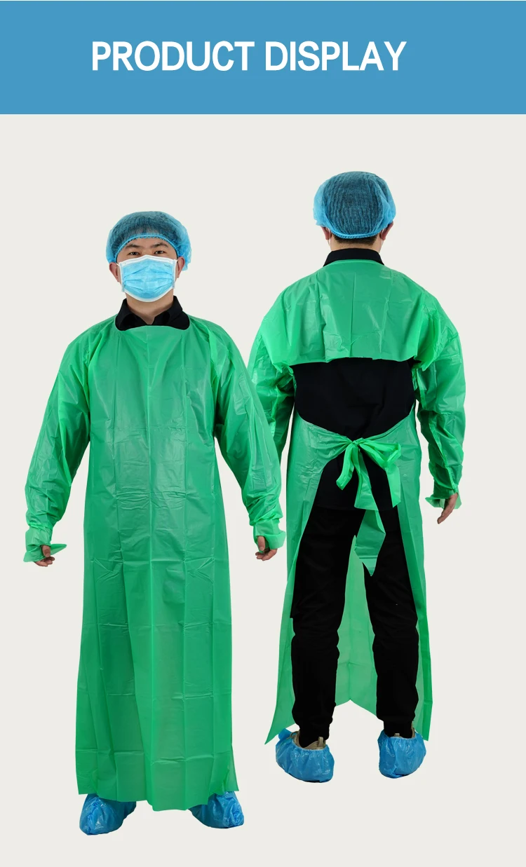 Aami Level Disposable Cpe Medical Smock Gown Isolation Gowns Liquid