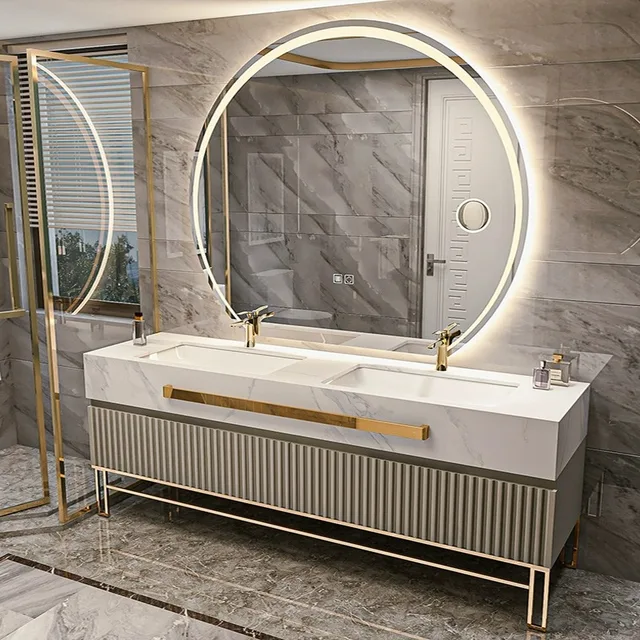 Hotel Project Bathroom Vanities Modern Medicine Cabinet Single Sink Wall Bathroom Sets