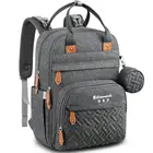 Baby Wholesale Large Capacity Mommy Daddy Baby Vegan Leather Travel Backpack With Changing Pad Material