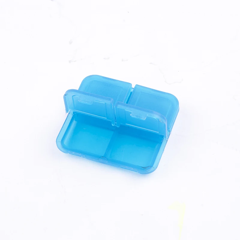 Unionpromo Mini Pill box 4 Compartments plastic pill box pocket size pill box transparent plastic case