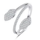 Rings Fancy Leaf Shaped 925 Sterling Silver Rings CZ Cubic Zirconia Rings Jewelry Gifts For Women