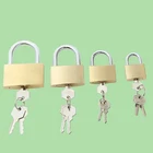 Lock Key 3 Keys Brass Padlock 30mm Brass Padlock Set High Security Height Hardened Steel Door Lock Key Set Shackle