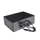 Pink Gray Gift Box Black White Pink Gray Purple High-grade Folding Cardboard Box With Ribbon