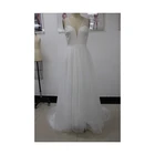 Maxi 2021 Design Lace Floor Length Bridal Sequin Bodice Tulle Maxi Wedding Dress In White