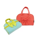 Ladies Custom Printed Women Canvas Handbags Bolsas De Mujer Bow Decor Cute Ladies Small Hand Bags