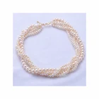 Handmade Pearl Necklace High Quality Fashion Style Handmade Natural Ladies Simple Pearl Knotted Necklace