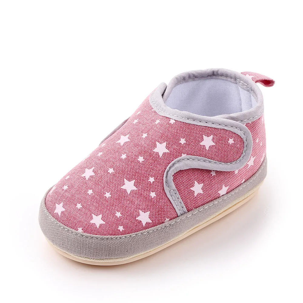 0-1 year old infants solid color star linen double patch baby casual cute toddler shoes supplier