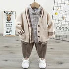 Boy 2021 Design Spring Autumn Single Breasted Crochet Cardigan Sweater Clothing For Boy Kids