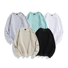 Long Hoodies Customized Solid Color Thick Long Sleeves Loose Male Sweaters Custom Logo Plain Hoodies