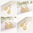 Dangle Earrings Fashion Drop Shape Hollow Statement Dangle Stainless Steel Earrings