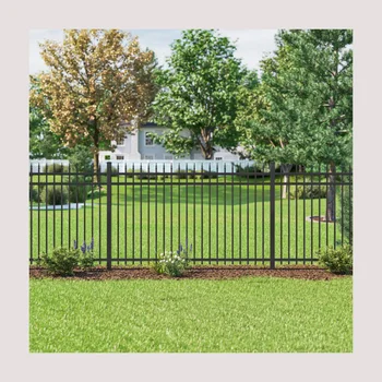 Wholesale 6ftx8ft Garden Black Metal Fences Anti Rust Galvanized Steel